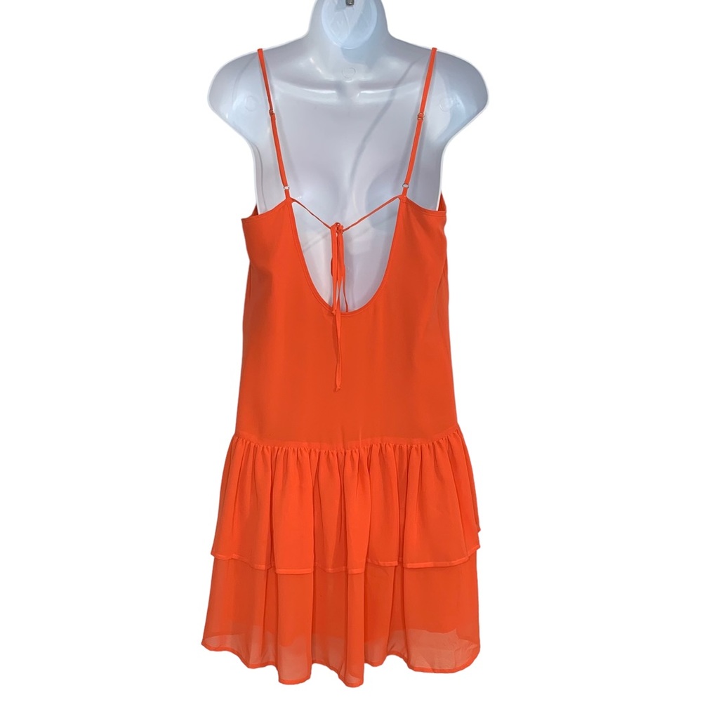 BCBGeneration V Neck Double Ruffle Mini Dress Sz S - Picture 2 of 10
